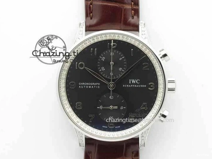 MIROTIME 0403 Unique Portuguese IW3714 Diam ZF V2 1:1 Best Edition Gray Dial On Brown Leather Strap A79350 (Slim Movement) 7250